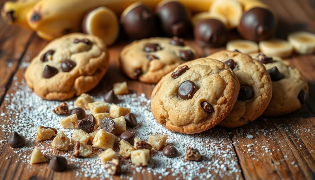 Banana Chocolate Chip Cookies with Nuts and Chocolate Variations